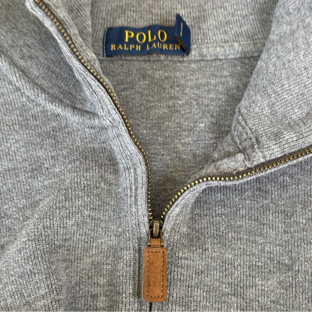 Polo Ralph Lauren Men’s M Light Gray 1/4-Zip 100% Cotton Lg Slv Top - Picture 6 of 10
